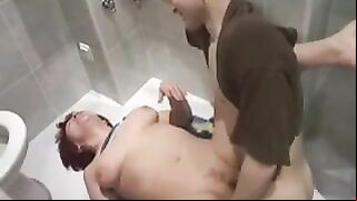 Son was in the bathroom when the incest-loving stepmom approached