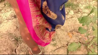 Indian lecher with camera follows desi Bhabhi to fuck in the field
