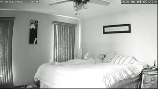 Sister thought she couldn't be caught masturbating on camera in dark