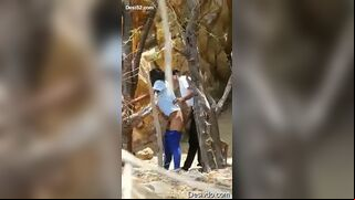 Voyeur caught Desi lovers outdoor fucking