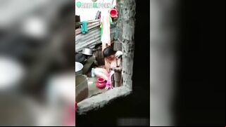 Indian Nri punjabi college babe outdoor bathing, record In hidden cam