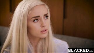 Threesome business of blonde sweet things and black client