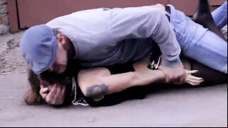 Creepy ruffian brutally attacked and rape poor mom In the in a dark alley
