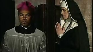 Sinful nun gets anal fucked by black priest - Cruel punishment at old monastery