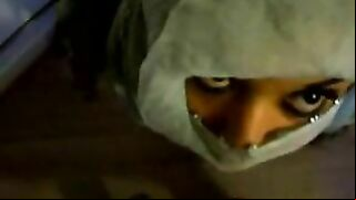 Homemade Arab video of cute babe getting ready to be facialized
