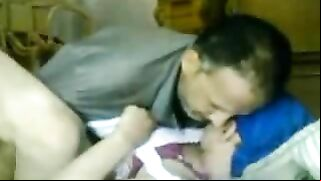 Hungry for dicks Arab mom rides her father's-in-law elderly pecker