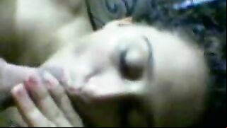 Aroused man sticks cock into the mouth of naked Arab mom in POV