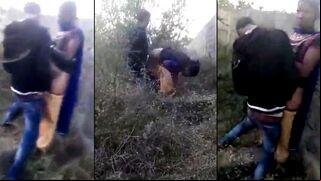 Viral Desi XXX MMS! A couple of lovers were caught fucking in the bush by villager