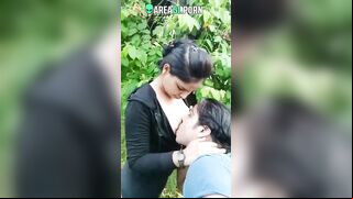 Horny Guy Goes Wild Sucking Desi Mistress' Boobs Outdoors - See the Sordid Scene XXX!