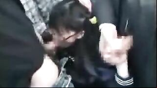 Japanese Schoolgirl Groped and Fucked in Bus