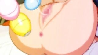 Bondage Cartoon Teen Gagged with Open Mouth Sucking on Threesome Fuck