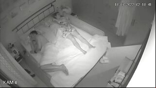 Hidden cam catches, wife wakes up Masturbating while husband sleeps next to!