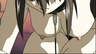 Chained hentai gets ass injection and sprayed shit, chained, bondage, ass, injection, roped