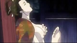 Bald Dominates Japanese Kimono-Clad Hentai Slaves in Hot Fucking Action