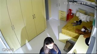 The hidden cam results in a caught sister masturbating instead of studying