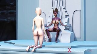 Very sexy girls taking a big cock from futa to make them fucking suffer