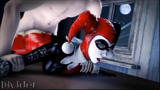 Harley Quinn blowjob scene with lots of closeup fucking and real orgasms