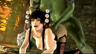 Nyotengu hentai action with a tiny girl getting fucked like a true tramp too