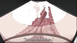A skinny schoolgirl in a hentai video is chained underwater as her virgin pussy is destroyed.