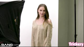 Eric John pretends to be a casting director who fucks Jillian Janson's tight pussy and cums on ass