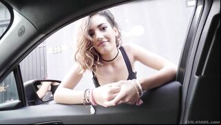 Spanish girl sees driver's cock and can't resist enjoying it