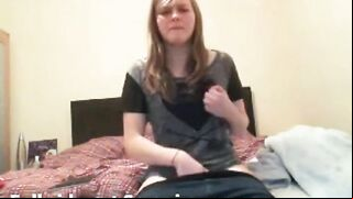 Awkward stepsister masturbates in a hot IP cam movie with real orgasms