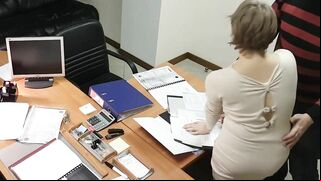 Exposed! Hot Blonde Secretary Doggy Style with Boss in Hidden Cam Office Sex