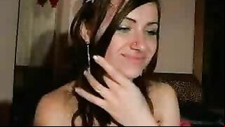 Masturbating Teen with Small Tits in Fishnet and Shaved Pussy Rubs Solo