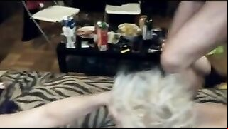 Blonde MILF Swings with Two Guys in Homemade Threesome