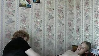 Mom's Soaking Her Son's Dick with Her Tight Holes, Sucking Cum & Swallowing!