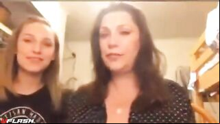 Mom and daughter in a taboo incest flashing scene with hot teasing