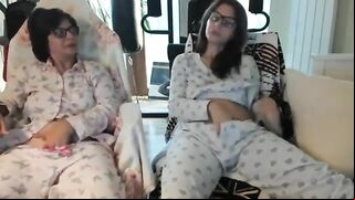 She continues to do naughty things with her own mother in pajamas
