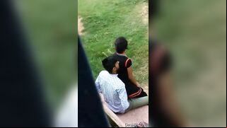 Leaked Desi MMS! A young student and a tutor were caught having sex outdoors!