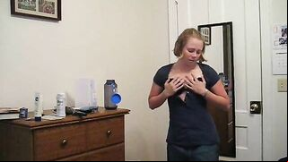 Shy College Girl Reluctantly Strips for Daddy on Cam for the First Time!